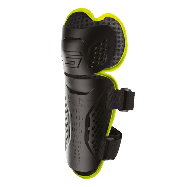 Genouilleres Cross SHOT Optimal Knee 2.0 Black Neon Yellow Enfant