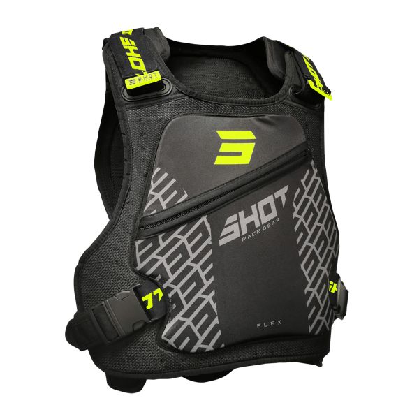 Pare pierre SHOT Flex Body Armor Black Neon Yellow Enfant