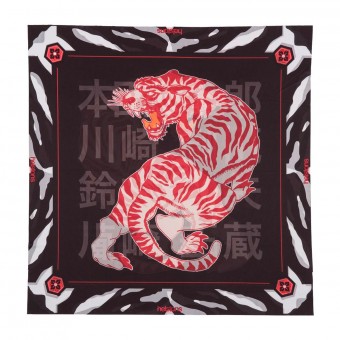 Foulard et tour de cou Helstons Tiger Noir Rouge Blanc Foulard et tour de cou Helstons Tiger Noir Rouge Blanc