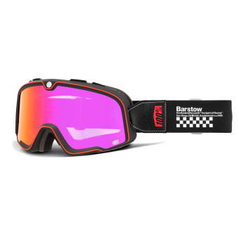 Masque Moto 100% Barstow Erban - Ecran Mirror Dark Rouge