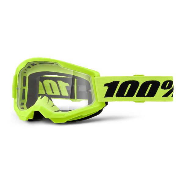 Masque Cross 100% Strata 2 Jaune Fluo Masque Cross 100% Strata 2 Jaune Fluo