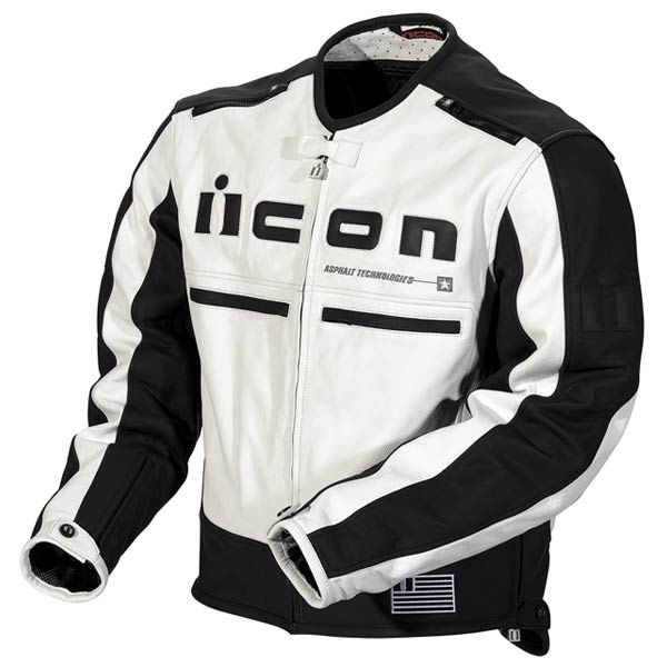 Blouson Moto ICON Motorhead Jacket White