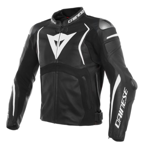Blouson Moto Dainese Mugello Leather Black White Blouson Moto Dainese Mugello Leather Black White