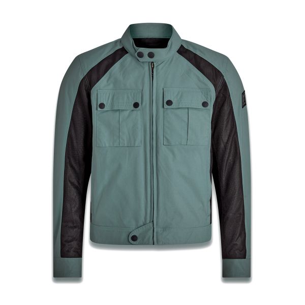 Blouson Moto Belstaff Temple Dark Steel Green Blouson Moto Belstaff Temple Dark Steel Green