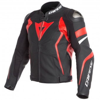 Blouson Moto Dainese Avro 4 Black Matt Lava Red White