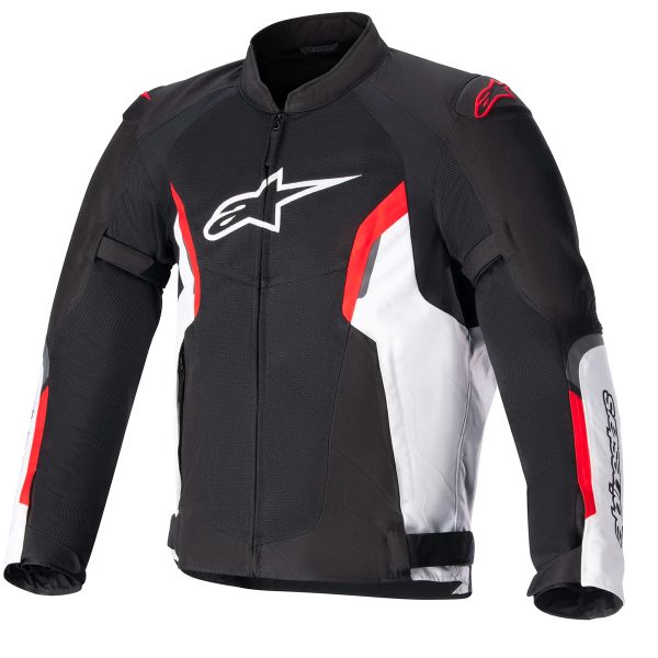 Blouson Moto Alpinestars Ast Air V2 Black White Bright Red