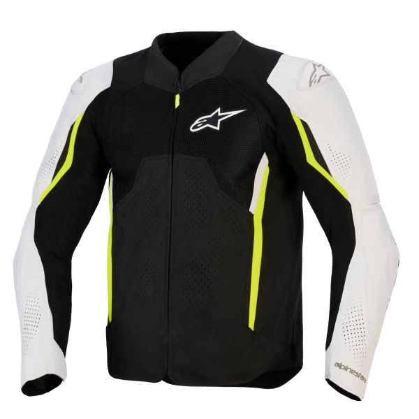Blouson Moto Alpinestars Ast V3 Air Black Silver Yellow Fluo