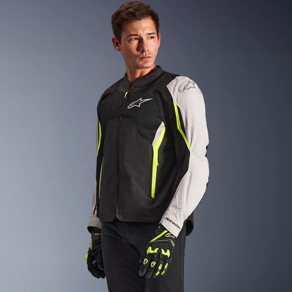 Alpinestars Ast V3 Air Black Silver Yellow Fluo