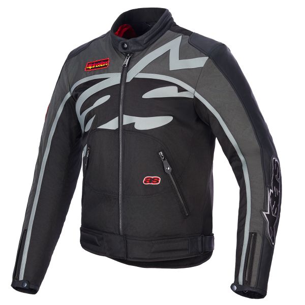 Blouson Moto Alpinestars Axton Black Anthracite Red Tangerine