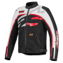 Blouson Moto Alpinestars Axton Black Off White Bright Red