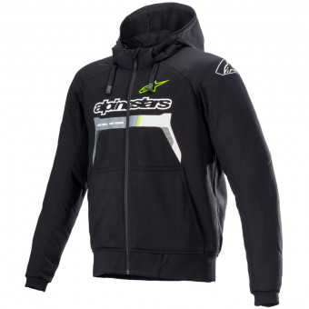 Blouson Moto Alpinestars Chrome Ignition Hoodie Back Yellow Fluo Blouson Moto Alpinestars Chrome Ignition Hoodie Back Yellow Fluo