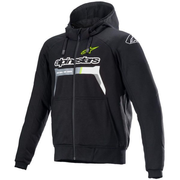 Blouson Moto Alpinestars Chrome Ignition Hoodie Back Yellow Fluo