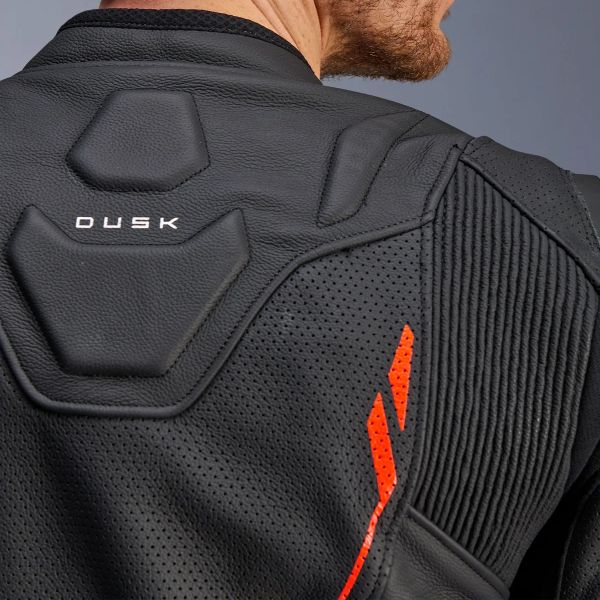 Alpinestars Dusk Airflow Leather Black Red Fluo