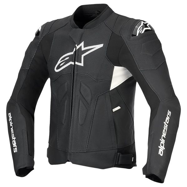 Blouson Moto Alpinestars Dusk Airflow Leather Black White