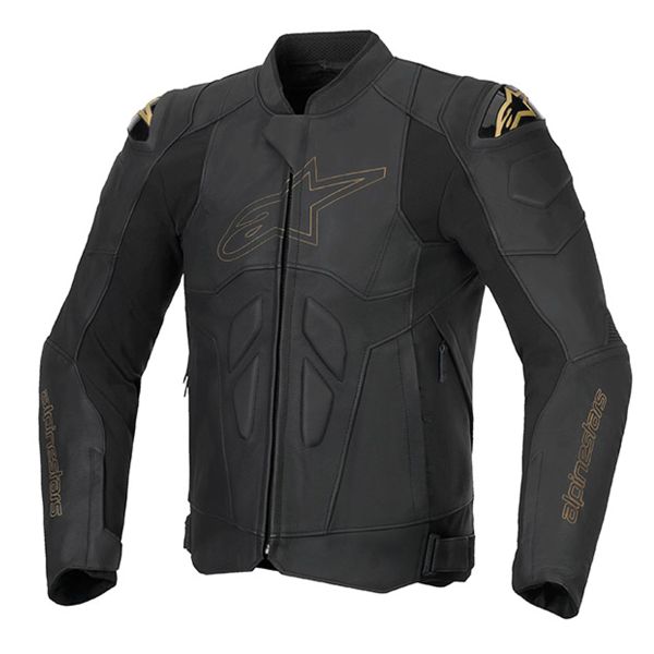 Blouson Moto Alpinestars Dusk Leather Black Laser