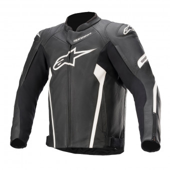 Blouson Moto Alpinestars Faster V2 Leather Black White