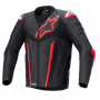 Blouson Moto Alpinestars Fusion Leather Black Red Fluo
