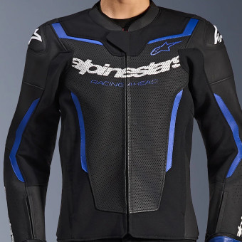 Alpinestars GP Force V2 Leather Airflow Black Metallic Blue