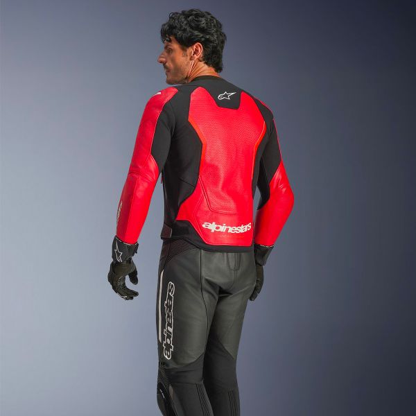 Alpinestars GP Force V2 Leather Airflow Red Fluo