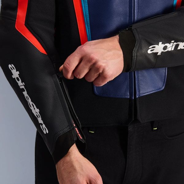 Alpinestars GP Force V2 Leather Black Blue Red Fluo