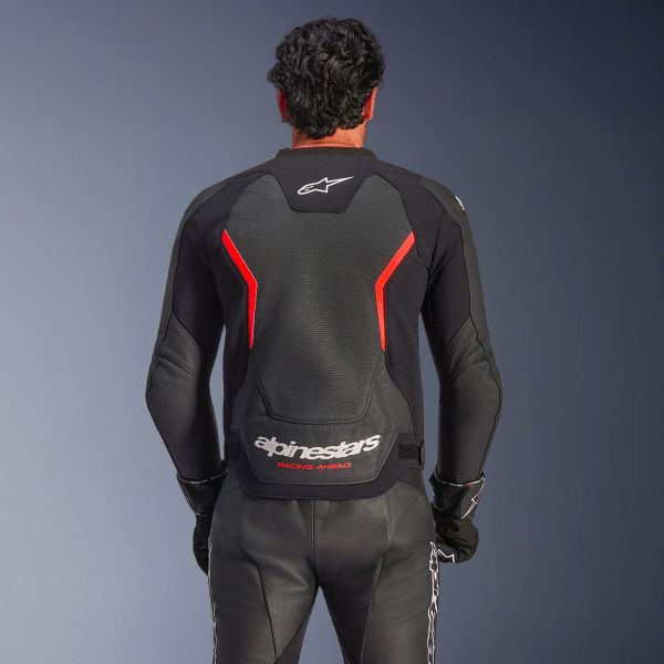 Alpinestars GP Force V2 Leather Black Red Fluo