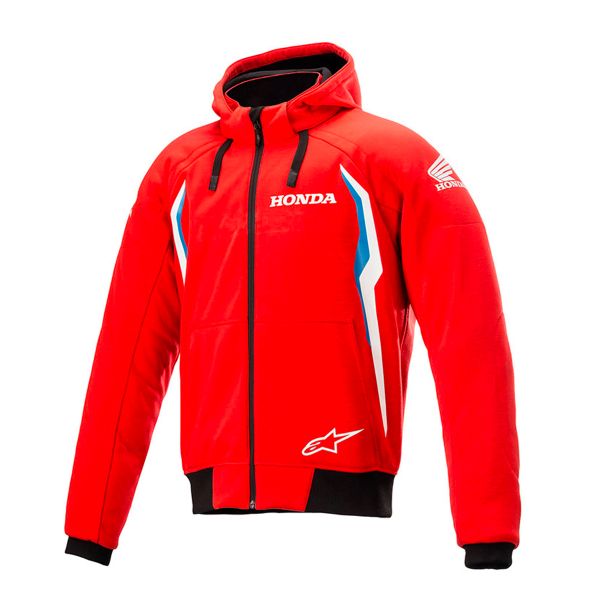 Blouson Moto Alpinestars Honda Chrome V2 Sport Hoodie Bright Blue Red