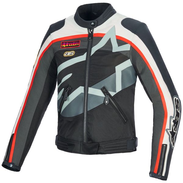 Blouson Moto Alpinestars Idles Off White Flame Red Black
