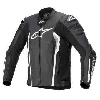 Blouson Moto Alpinestars Missile V2 Leather Black White Blouson Moto Alpinestars Missile V2 Leather Black White