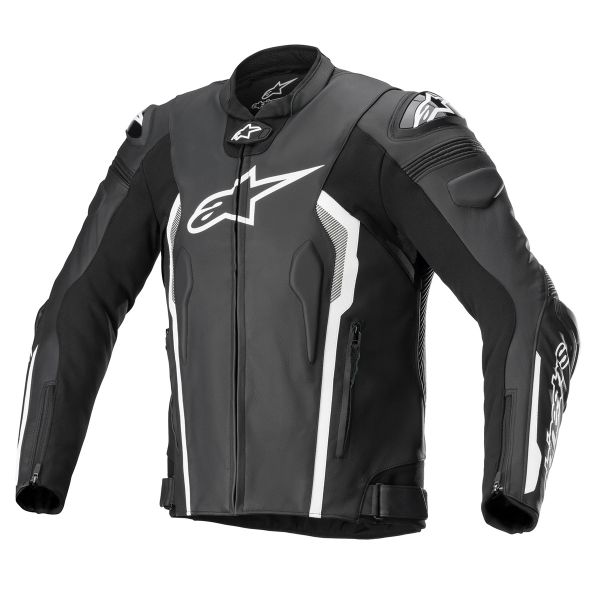 Blouson Moto Alpinestars Missile V2 Leather Black White