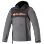 Blouson Moto Alpinestars Sherpa Hoodie Black Tar Grey Red Fluo