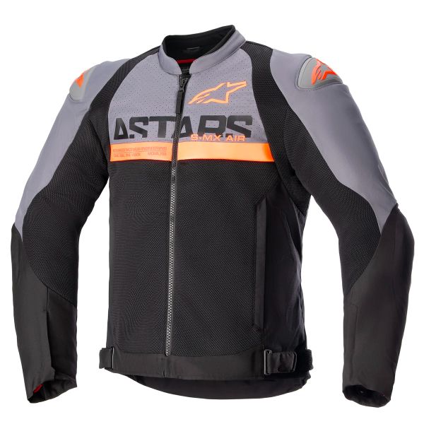 Blouson Moto Alpinestars Smx Air Dark Grey Black Orange Fluo