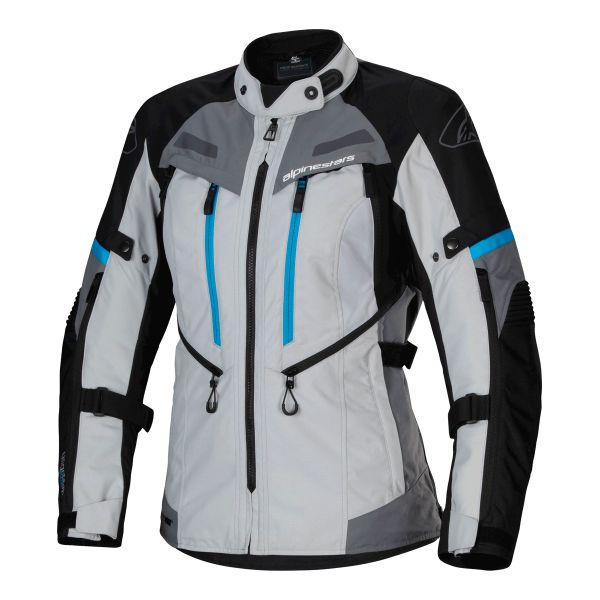 Veste Moto Alpinestars Stella Bogota Pro Drystar Ice Gray Black Cyan Veste Moto Alpinestars Stella Bogota Pro Drystar Ice Gray Black Cyan