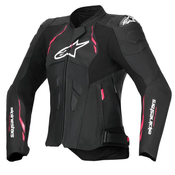 Blouson Moto Alpinestars Stella Dusk Leather Black Diva Pink White