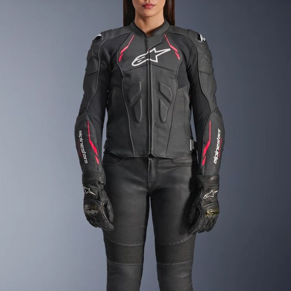 Alpinestars Stella Dusk Leather Black Diva Pink White