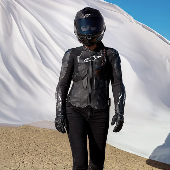 Alpinestars Stella Dusk Leather Black White
