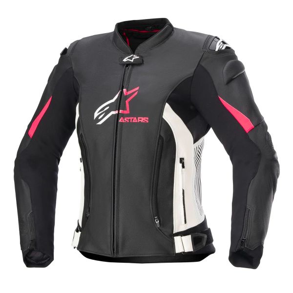Blouson Moto Alpinestars Stella GP Plus V4 Black White Diva Pink