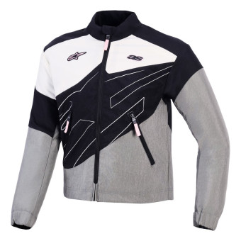 Blouson Moto Alpinestars Stella Moshell Black Fur Gray Off White Pink