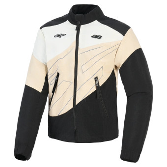 Blouson Moto Alpinestars Stella Moshell Black Sand Off White