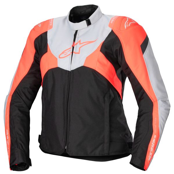 Blouson Moto Alpinestars Stella T-Jaws V4 WP Black Ice Gray Fluo Coral