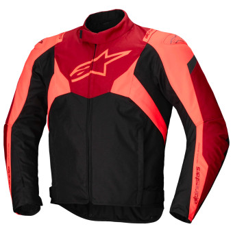 Blouson Moto Alpinestars T-Jaws V4 WP Black Red Fluo Dark Red