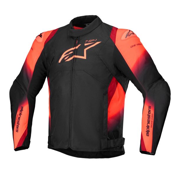 Blouson Moto Alpinestars T-SP 1 V2 Waterproof Black Red Fluo Blouson Moto Alpinestars T-SP 1 V2 Waterproof Black Red Fluo