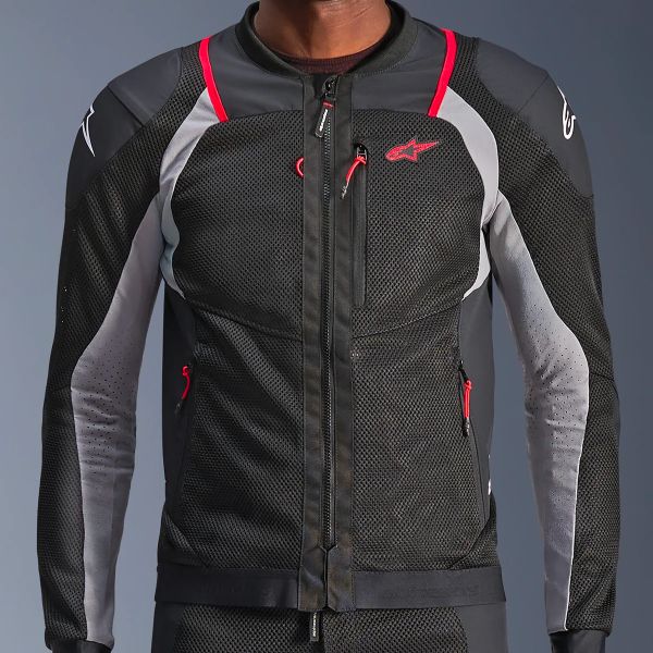 Alpinestars Troop Air Pro Black Ash Gray Bright Red