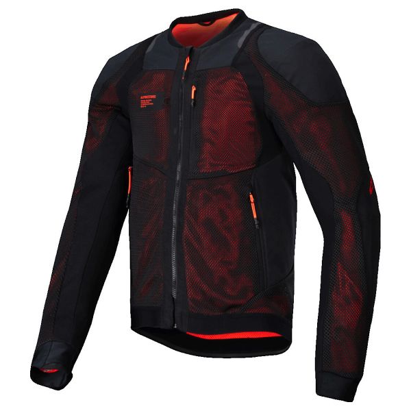Blouson Moto Alpinestars Troop Air Pro Black Red Fluo