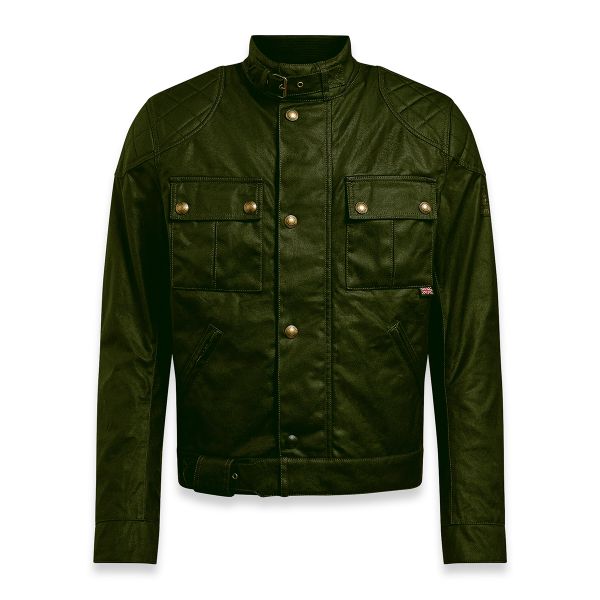 Blouson Moto Belstaff Brooklands 2.0 Wax 10oz Olive Green Blouson Moto Belstaff Brooklands 2.0 Wax 10oz Olive Green