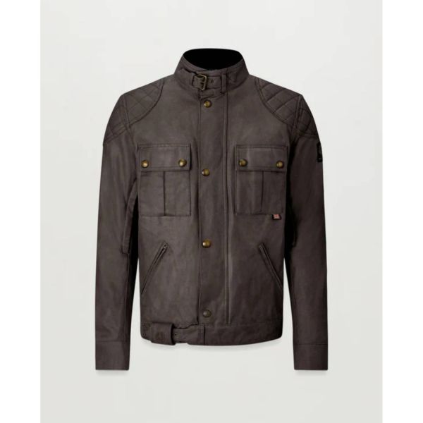 Blouson Moto Belstaff Brooklands Jacket Wax 8oz Mahogany