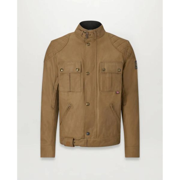 Blouson Moto Belstaff Brooklands Jacket Wax 8oz Sand