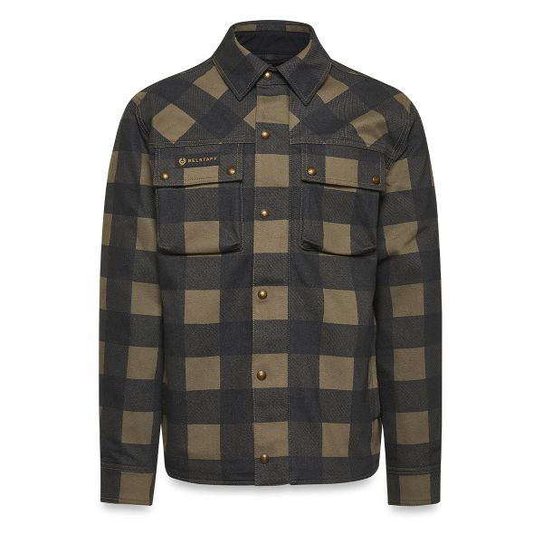 Blouson Moto Belstaff Chemise Mansion Olive Black