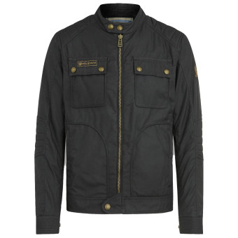 Blouson Moto Belstaff Roberts Coton Wax Black Blouson Moto Belstaff Roberts Coton Wax Black