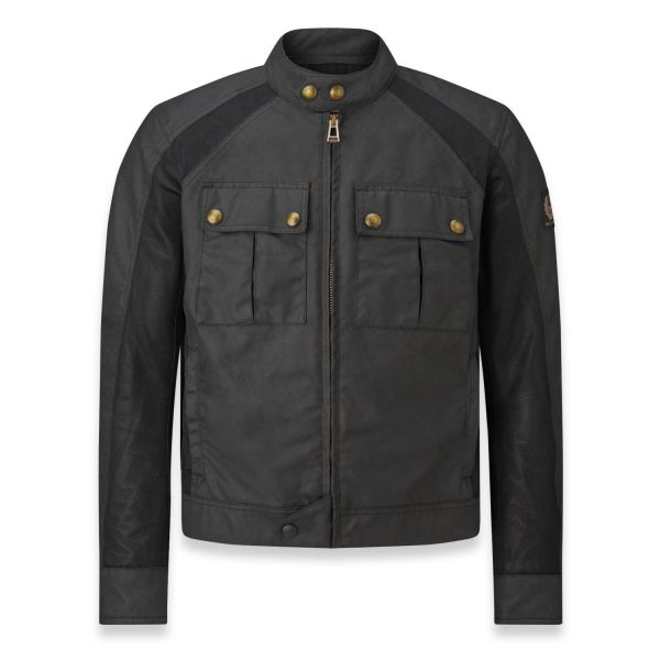 Blouson Moto Belstaff Temple Coton Wax Black
