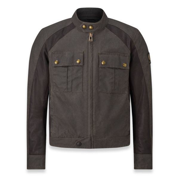 Blouson Moto Belstaff Temple Coton Wax Mahogany